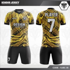 desain baju futsal printing warna hitam kuning