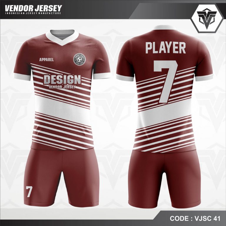 Desain Baju Futsal Warna Coklat Putih Terbaru | Vendorjersey.com