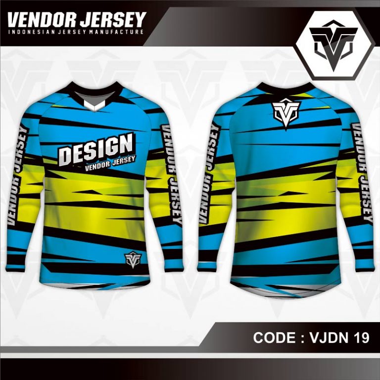 Desain Jersey Sepeda Warna Biru Kuning Paling Keren | Vendor Jersey