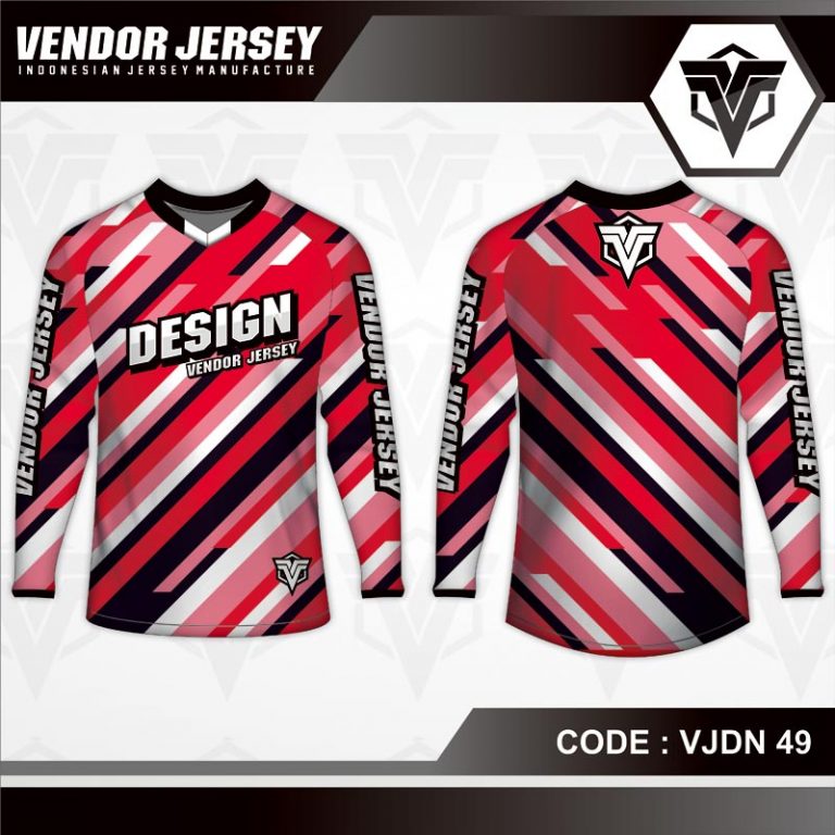 Download Desain Jersey Sepeda Motif Garis Diagonal Warna Merah ...